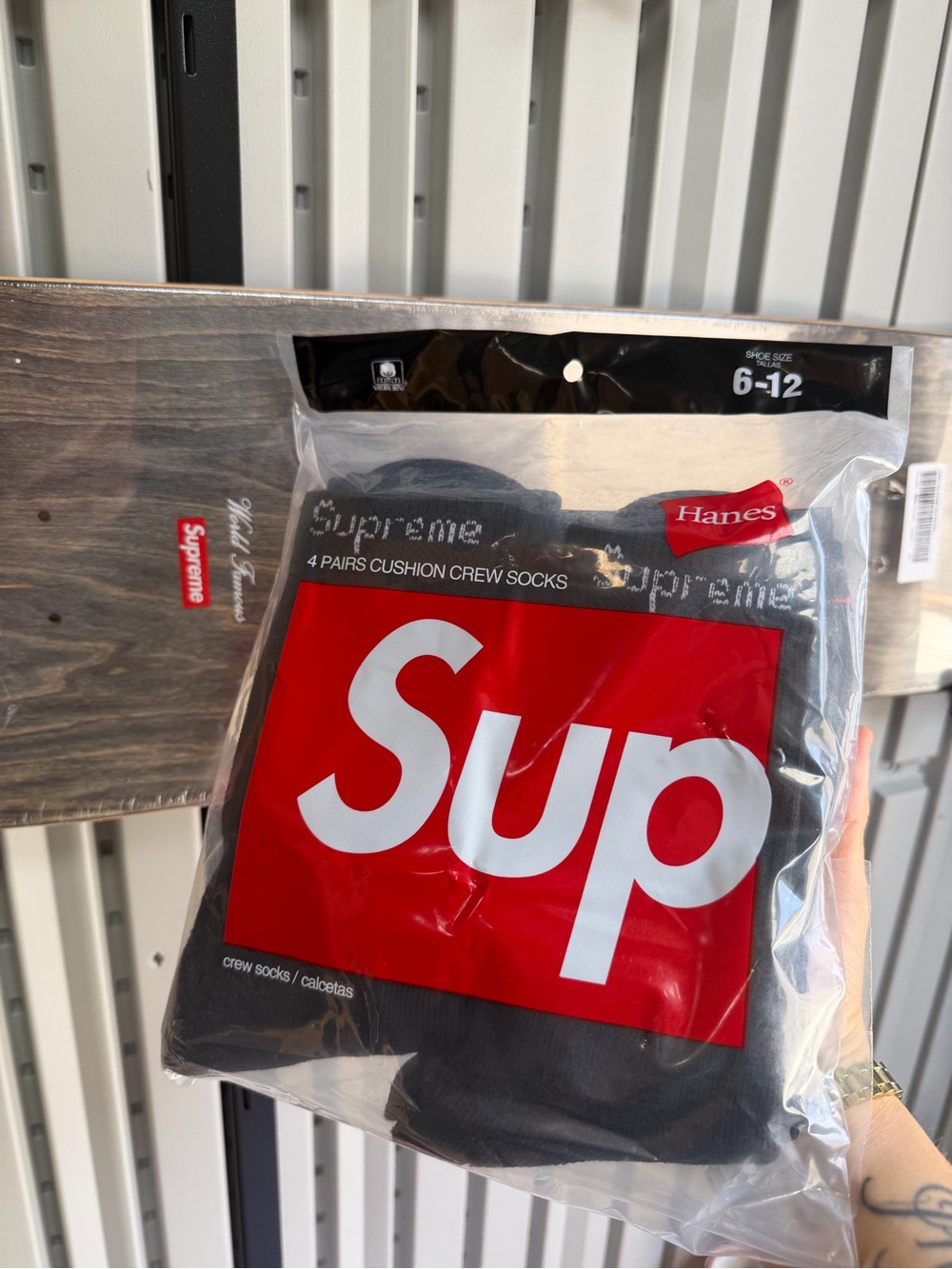 Supreme x Hanes Black Crew Socks